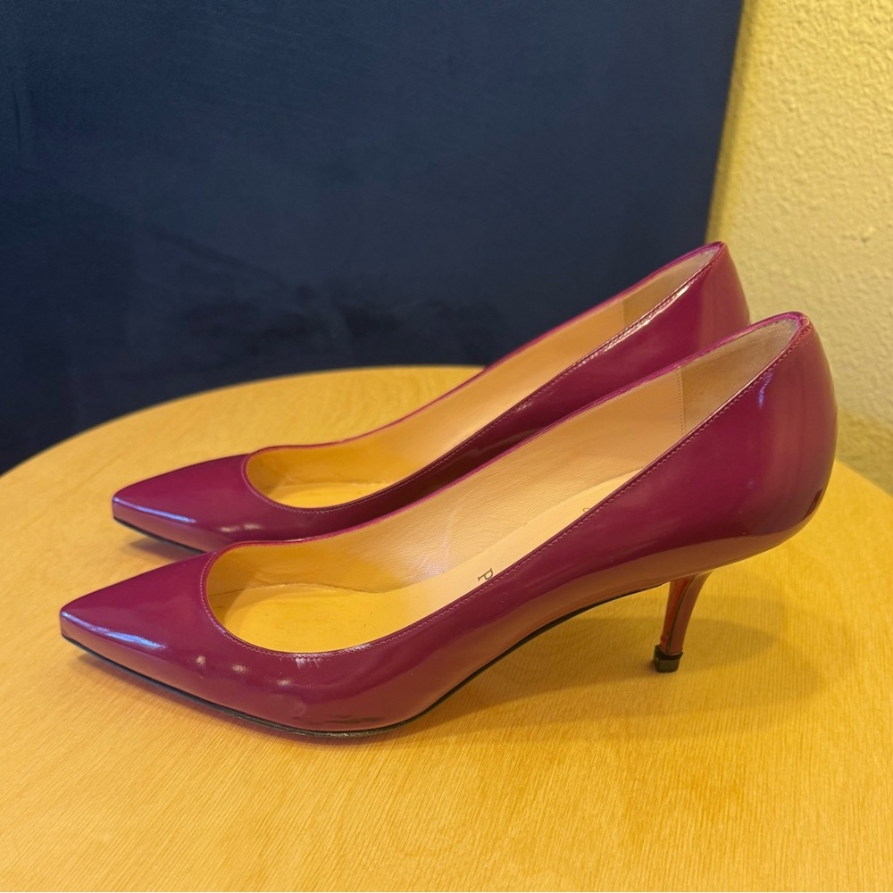 Christian Louboutin leather, burgundy 2 inch heels size 39.5